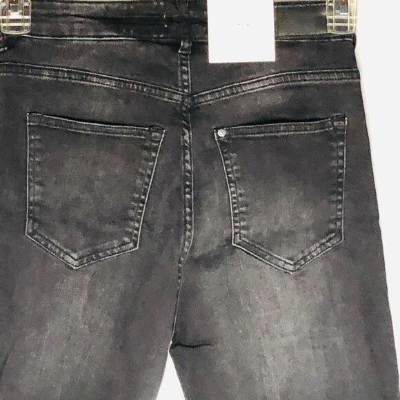 H and m  flare cropped jeans solid black pockets button zipper size 10 READ - Picture 8 of 13